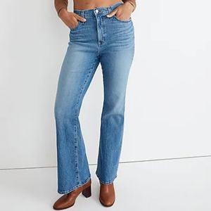 NEW Madewell 30 Perfect Vintage Flare Jean Faded Stone Delavan Wash Boho Casual